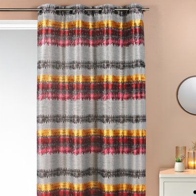 Rideau ethnique en jacquard à rayures horizontales HOME MAISON