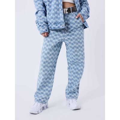 Pantalon Kalash x PXP en denim a motif damier PROJECT X