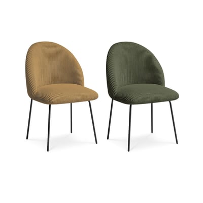 Lot de 2 chaises velours côtelé, LALIE BOBOCHIC