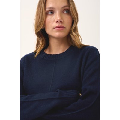 Pull Col Rond 4 Fils Navy Emma JUST CASHMERE