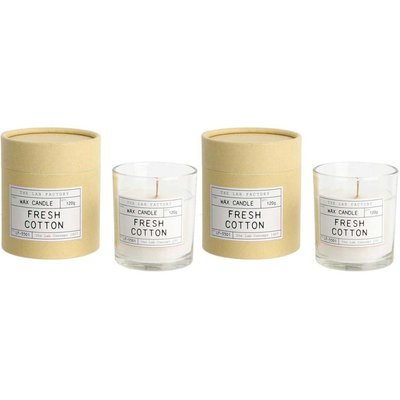 Bougie mèche en bois et boite kraft Factory (Lot de 2) Fleur de coton CMP