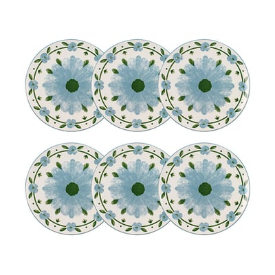 Lot de 6 assiettes plates 27cm en porcelaine, PRIMAVERA NOVASTYL
