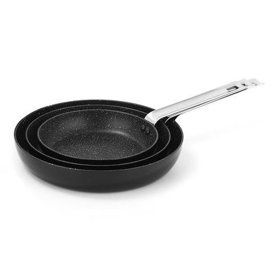 3 poêles empilables noir 20/24/28cm - "astuce" LAGUIOLE CUISSON