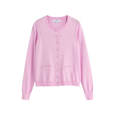 Cardigan ras du cou en coton majoritaire doux NEXT