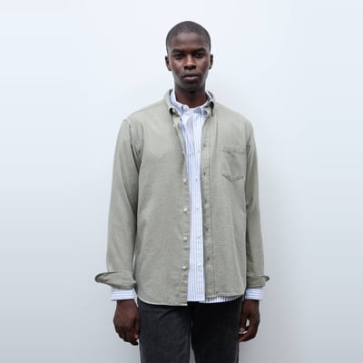 Chemise manches longues en flanelle de coton BIO GOTS MONOPRIX