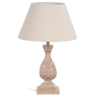 Lampe à poser classique résine blanc cérusé 35x35x53cm WADIGA