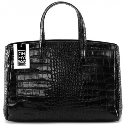 Sac à main en cuir italien façon croco BE LADY OH MY BAG