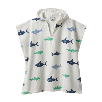 Poncho de bain enfant REQUINS avec coton recyclé VERTBAUDET
