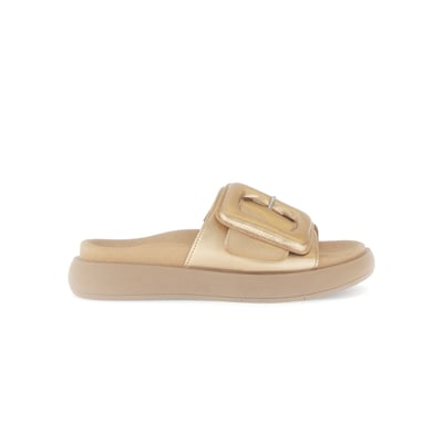 Mules en cuir lisse à talon compensé GABOR