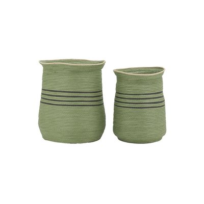Cache-pots  en jonc vert (lot de 2) AUBRY GASPARD
