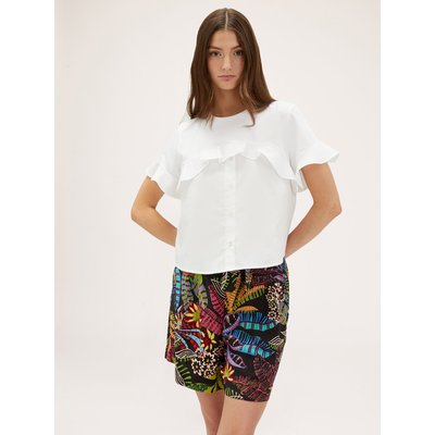 T-shirt avec volants et empiècement en popeline MOTIVI