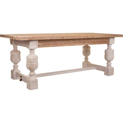 Table en bois colorée style artisanal pour salle à manger RECOLLECTION