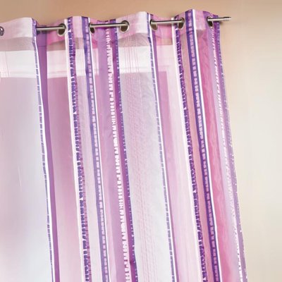 Voilage en organza jacquard à rayures verticales colorées HOME MAISON