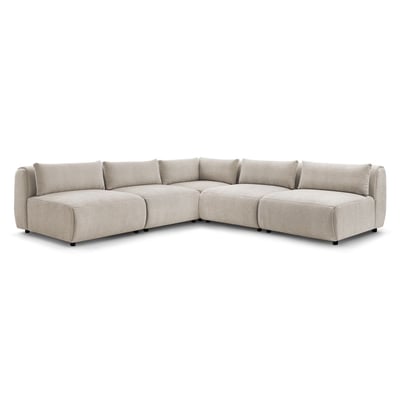 Canapé modulable 5 places en tissu texturé, JEANNE BOBOCHIC