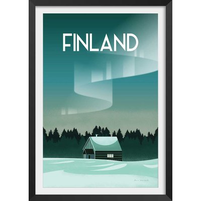 Affiche voyage Laponie Finlandaise HEXOA