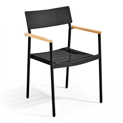Fauteuil de jardin aluminium et bois, LEEDS OVIALA