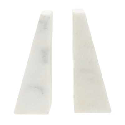 Set of 2 White Marble Bookends SO'HOME