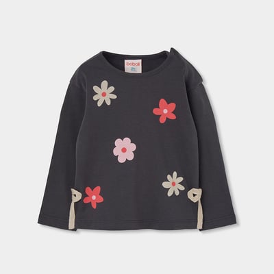 T-shirt maille fille imprimé fleurs BOBOLI