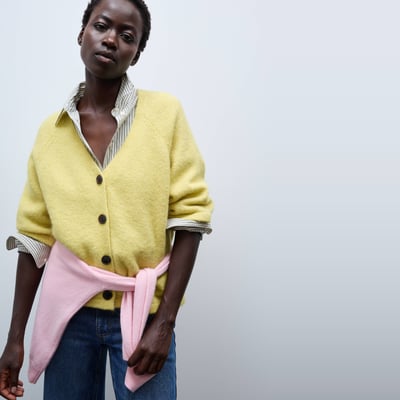 Cardigan manches coudes boutonné contenant de l'alpaga MONOPRIX