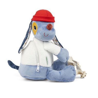 Jules le chien - sac à dos doux en forme de chien - bleu - 30cm LILLIPUTIENS