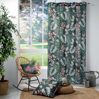 Rideau à oeillets Jardin d'interieur kaki DOUCEUR D'INTÉRIEUR