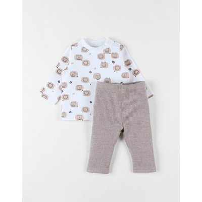 Lot t-shirt + legging, jersey côtelé NOUKIE'S