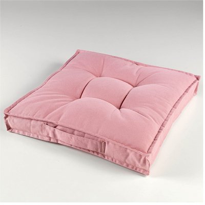 Coussin de sol matelassé 40 x 40 cm rose dragee paolo DOUCEUR D'INTÉRIEUR