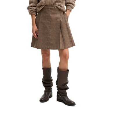 Mini-jupe plissée, coupe trapèze en coton stretch MARC O'POLO