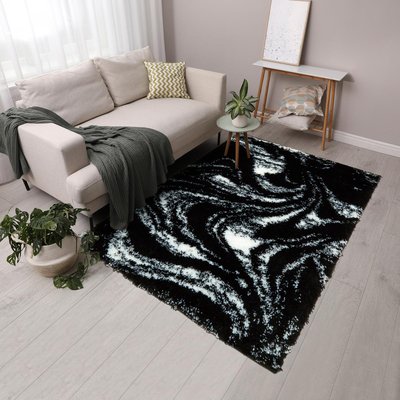 Tapis shaggy tissé motif abstrait EMBER 3 UN AMOUR DE TAPIS