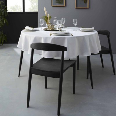 Nappe ronde unie en coton, traitée Teflon, Made in France, CAMBRAI COUCKE