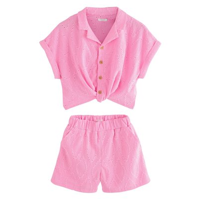 Short et chemise texturée brodée ensemble NEXT