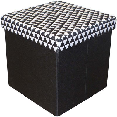 Pouf coffre carré pliable scandinave JARDINDECO