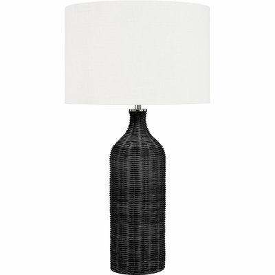 Black Rattan Bottle Table Lamp ÉDITÉ