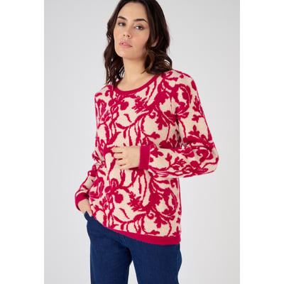 Pull jacquard et fil poilu DAMART