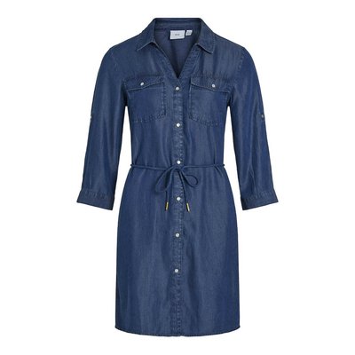Vestido estilo camisa, em ganga VILA