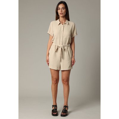 Combinaison short à col chemise avec ceinture à nouer FLINE DEELUXE
