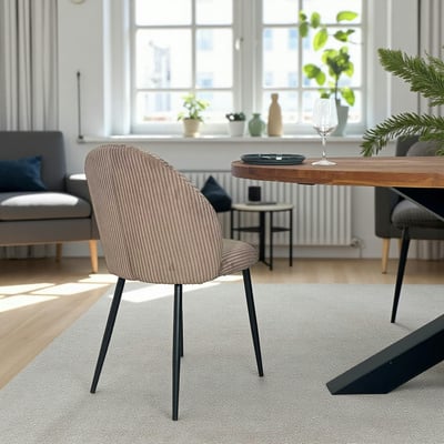 Chaise en tissu côtelé (lot de 2) IENA PIER IMPORT