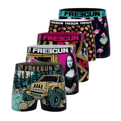 Lot De 5 Boxers Surprise Microfibre FREEGUN