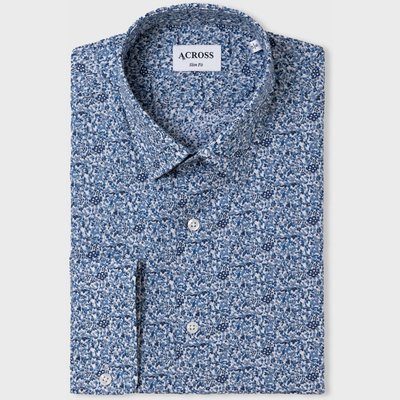 Chemise Slim fit en voile de coton motif liberty ACROSS