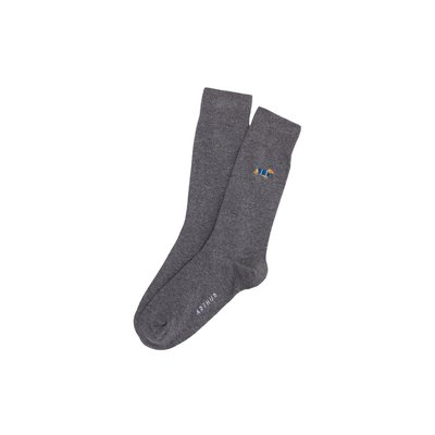 Chaussettes brodées en coton imprimé Teckel ARTHUR