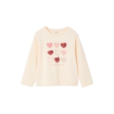 T-shirt animation coeur manches longues VERTBAUDET