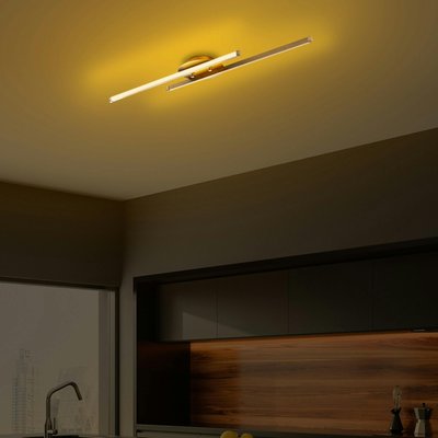 Plafonnier design LED - 2 barres métal doré VIESTE PIER IMPORT
