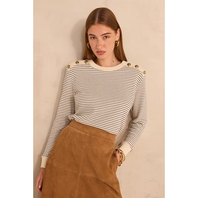 T-shirt marinière à manches longues en coton TALIA Maison 123