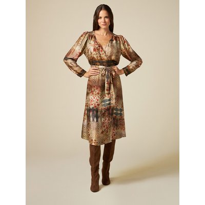 Robe portefeuille à motifs patchwork OLTRE