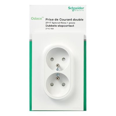 Double Prises De Courant Odace Blanc SCHNEIDER ELECTRIC