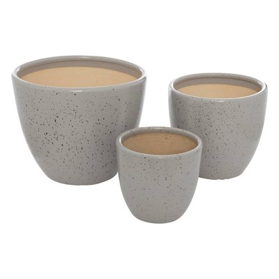 Lot de 3 pots "Vena" céramique D29cm ATMOSPHERA