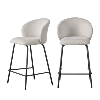 Lot de 2 tabourets de bar en tissu et métal H65cm- NAMIA DRAWER