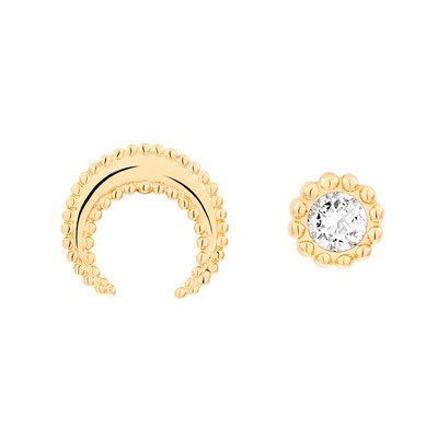 Boucles d'oreilles luna en plaqué or et oxyde de zirconium IMPALA