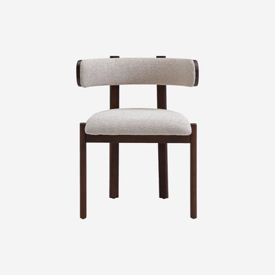 Lot de 2 chaises en tissu et bois massif couleur noyer YOUNA HABITAT