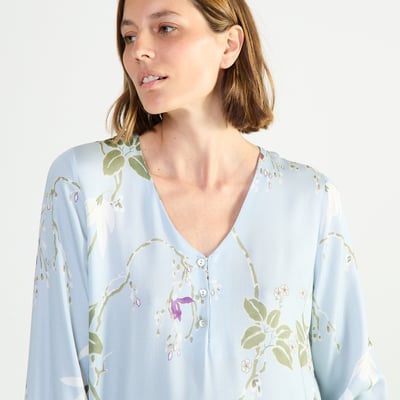 Chemise de nuit courte col v en satin RAMEAU LAURENCE TAVERNIER
